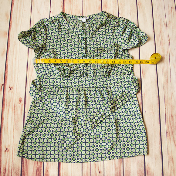 Banana Republic Small Green Geometric Blouse - Picture 4 of 8